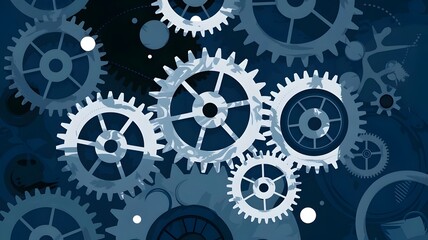 An illustration of an abstract background with gears.