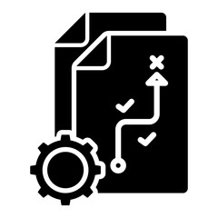 Strategic plan icon with glyph style