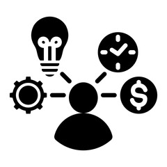 Entrepreneurship icon with glyph style