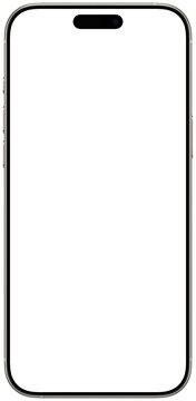 iPhone 16 Pro Max Natural Titanium, Isolated, front view.