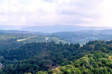 Mountains during sunset. Beautiful natural landscape in the summer time