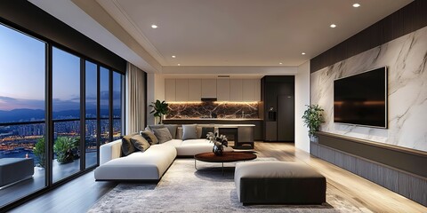 Fototapeta premium smart modern home living room 