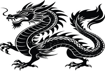 black dragon on white