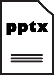 PPTX File Icon: A simple, sleek, and modern icon representing a PPTX file. Ideal for presentations, software interfaces, and digital content related to Microsoft PowerPoint.  