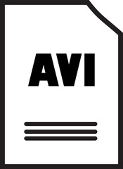 AVI File Format Icon: A simple and modern icon representing the AVI file format, perfect for digital media, software, and technology related projects.
