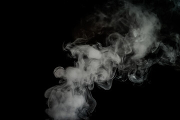 Smoke or fog over a black background