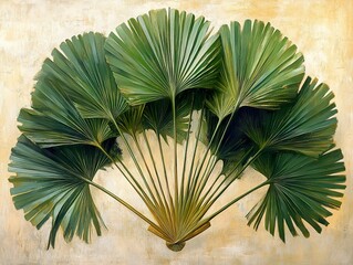 Close-up of Lush Green Tropical Palm Leaves