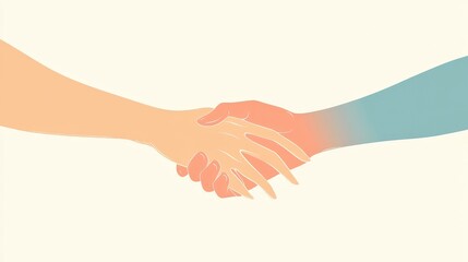 Simple Flat Vector Illustration of Couple's Intertwined Hands in Pastel Tones on Transparent Background