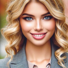 Naklejka premium hübsche junge blonde Frau