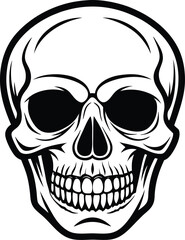 Crossbones and skull death flat vector icon for apps and games