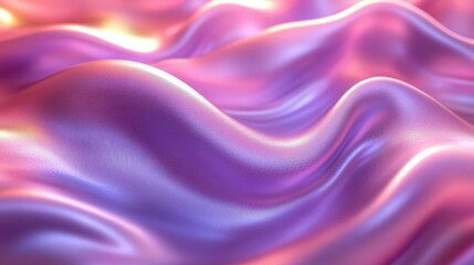 Obraz premium render abstract violet wavy backgroun pink blue iridescent texture ripples modern fashion textile trendy design silky fabric