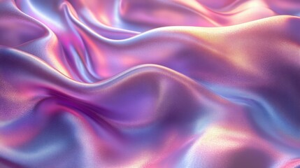 Obraz premium render abstract violet wavy backgroun pink blue iridescent texture ripples modern fashion textile trendy design silky fabric