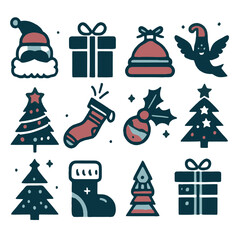 Set of christmas icons dor decoration