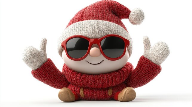recommend clip art: render christmas hands clip art isolate on re backgroun elf toy cartoon character finger shows direction rock party gesture