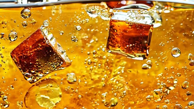 Soda cold drink with ice cube background animation