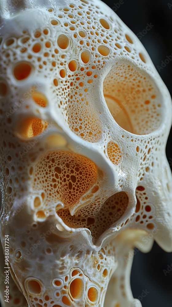 Wall mural close-up of a bone structure: a detailed look at the micro-architecture