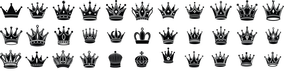 Crown set icon . Vector illustration.
