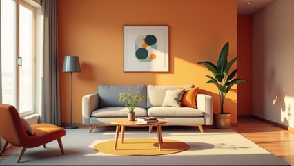 Cozy living room with surreal decoration style
