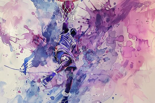 ai generative slam dunk ink paint art