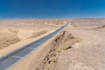 Highway G315 crossing the Altyn-Tagh ranges of Kunlun mountains, Xingjiang-Qinghai provinces-China