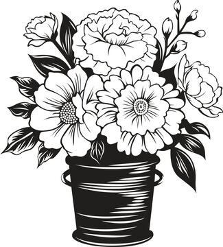 recommend clip art: Bucket with flowers vector drawing clip art