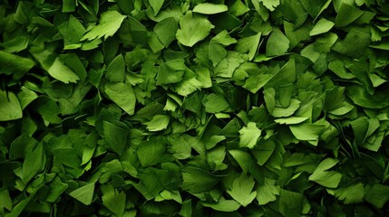 Obraz premium Close-up of vibrant green leaves creating a lush, textured background, perfect for nature-themed projects and eco-friendly designs.