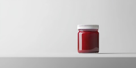 A plain canning jar mock up with a simple background and bright colors. 
