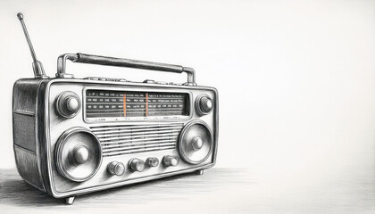 Obraz premium Vintage Radio Sketch