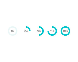 Collection Loading bar status icon. Vector illustration. Set of vector loaded icons. Download progress. Donload or Upload.