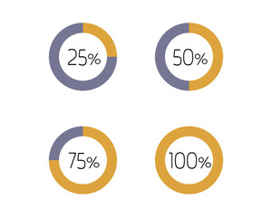 Collection Loading bar status icon. Vector illustration. Set of vector loaded icons. Download progress. Donload or Upload.
