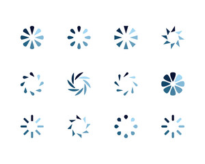Collection Loading bar status icon. Vector illustration. Set of vector loaded icons. Download progress. Donload or Upload.
