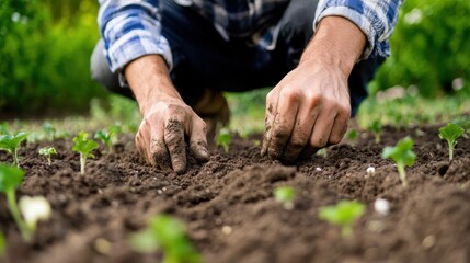Farmers conducting soil tests to ensure optimal health and fertility.