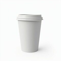 empty white paper cup isolated on white background. suitable for mockups.