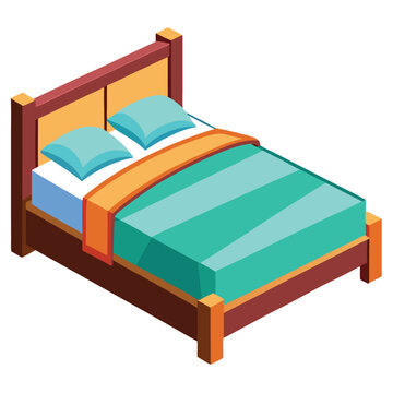 recommend clip art: Bed vector illustration isolated on a white background