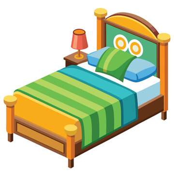 recommend clip art: Bed vector illustration isolated on a white background