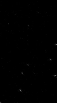 Shining stars with an alpha channel. A background-transparent animation for vertical screens.
