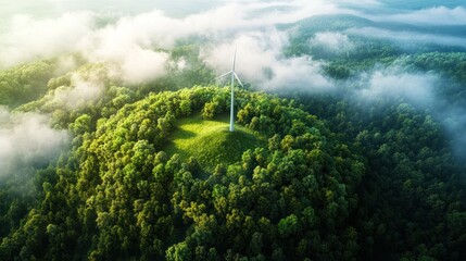 Carbon offset projects, showcasing initiatives like reforestation, renewable energy installations, or carbon capture technology, aimed at reducing or neutralizing carbon emissions.