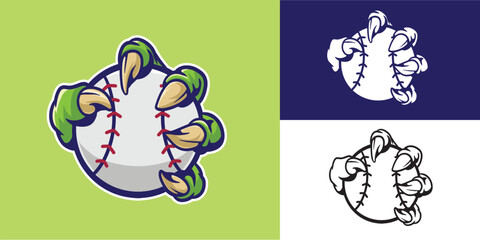 claw grab baseball good for logo, sticker, element design, etc © angga