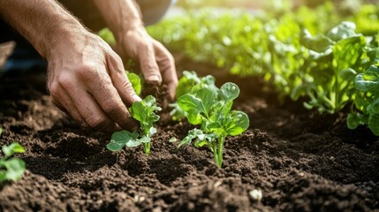 Organic farming methods enhancing soil health and biodiversity.