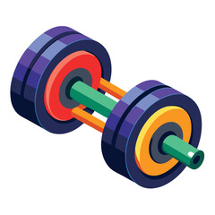 Gym equipment dumbbell vector