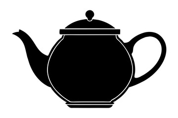 teapot vector silhouette icon, teapot illustration