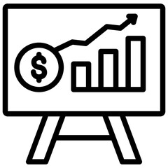 profit icon illustration design with outline