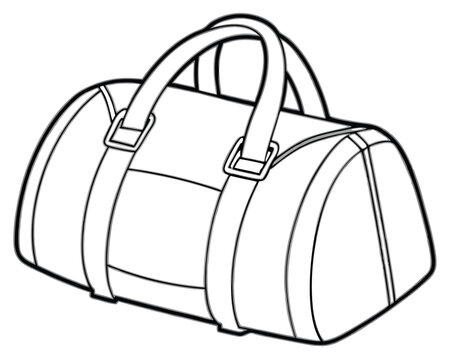 recommend clip art: Modern Backpack vector line art isolated on a white background