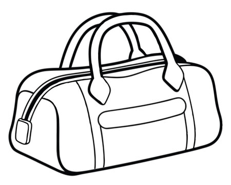 recommend clip art: Modern Backpack vector line art isolated on a white background