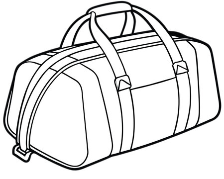 recommend clip art: Modern Backpack vector line art isolated on a white background