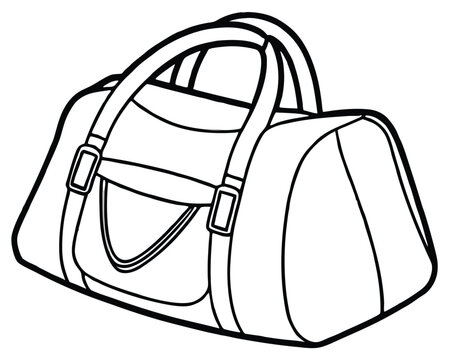 recommend clip art: Modern Backpack vector line art isolated on a white background