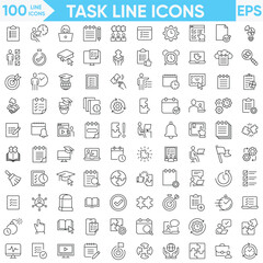 Task Line icons.Vector and  illustration set