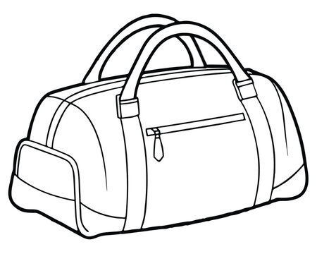 recommend clip art: Modern Backpack vector line art isolated on a white background