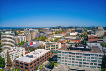 Aerial View of the Vancouver, Washington Skyline during Summer