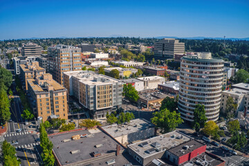 Aerial View of the Vancouver, Washington Skyline during Summer